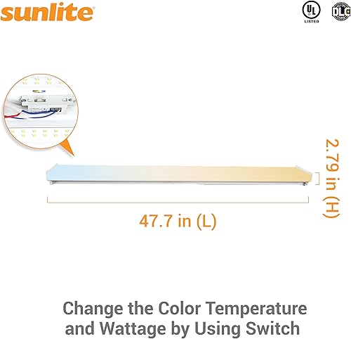 Miniatura 2 de Sunlite 85292 - Accesorio LED envolvente de 4 pies, seleccionable de potencia 30 W35 W40 W, 5360 lúmenes, color seleccionable 35K40K50K, 120-277