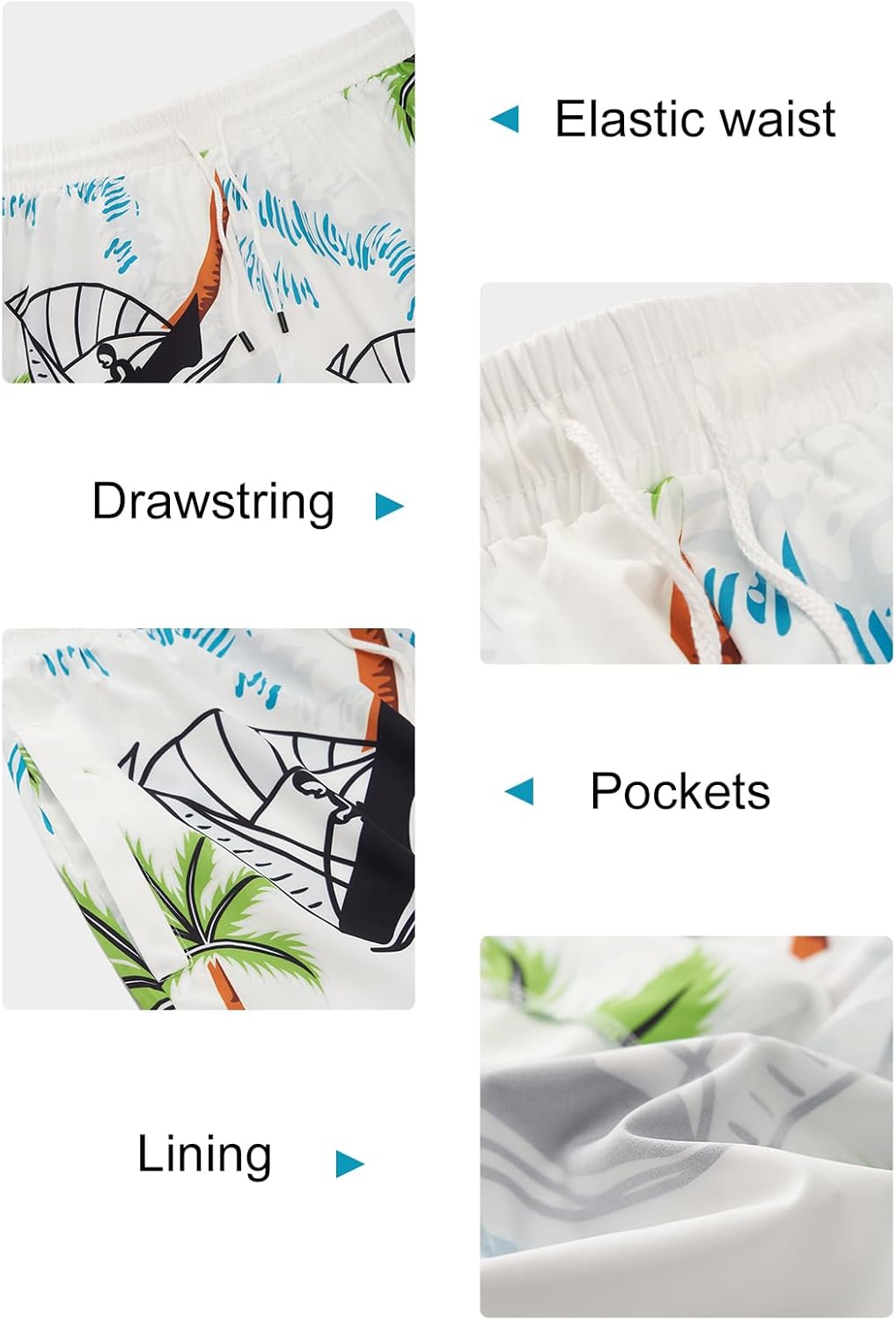 Men 2 Piece Tracksuit Hawaiian Beach Outfits Button Down Shirt and Shorts Sets - Image 5