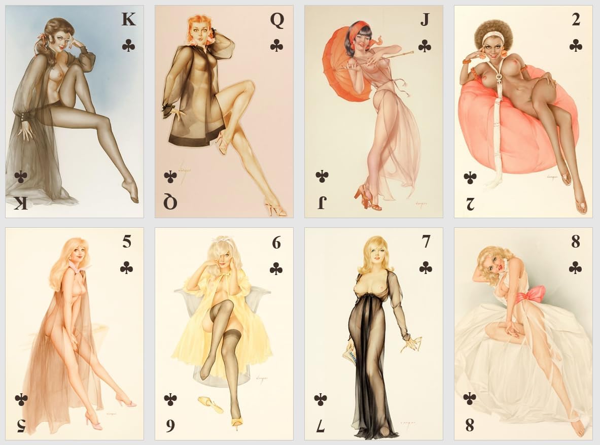 Generic Naked Pin Up Playing Cards Deck. Vintage pin up Girls Cards, Standart Playing Cards Deck. Poker and Bringe Cards