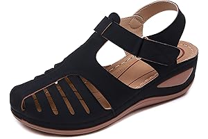 Women's Wedge Sandals Summer: Enclosed Toe Sandal for Women Platform Dressy Wedges