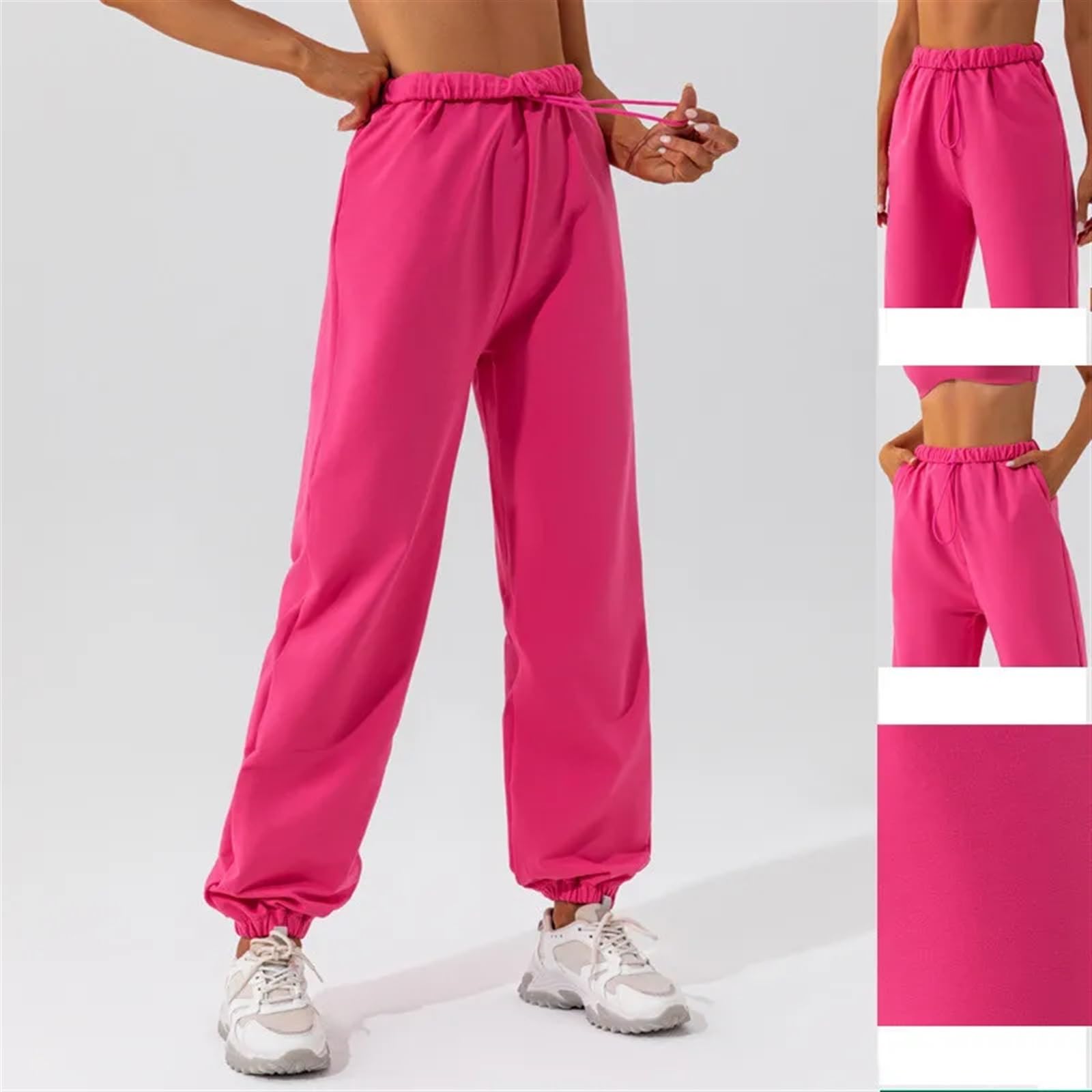 Leggins Sportivi Donna Pantaloni da Yoga Sportivi Larghi in Vita da Donna Pantaloni Casual da Yoga all'aperto da pendolarismo Pantaloni Dritti all-Match da Donna(Ash,S)