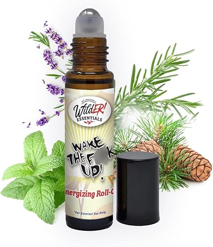 Wild Essentials Wake The F Up - Aceite esencial roll-on de 0.3 fl oz para energizar, fabricado con aceites esenciales 100% puros de alta calidad y