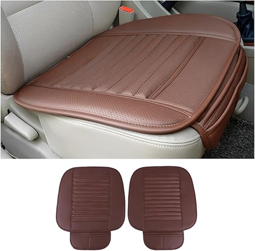 zipelo Paquete de 2 fundas de asiento de automóvil para asientos delanteros, protector de cojín de cuero transpirable, asiento antideslizante para