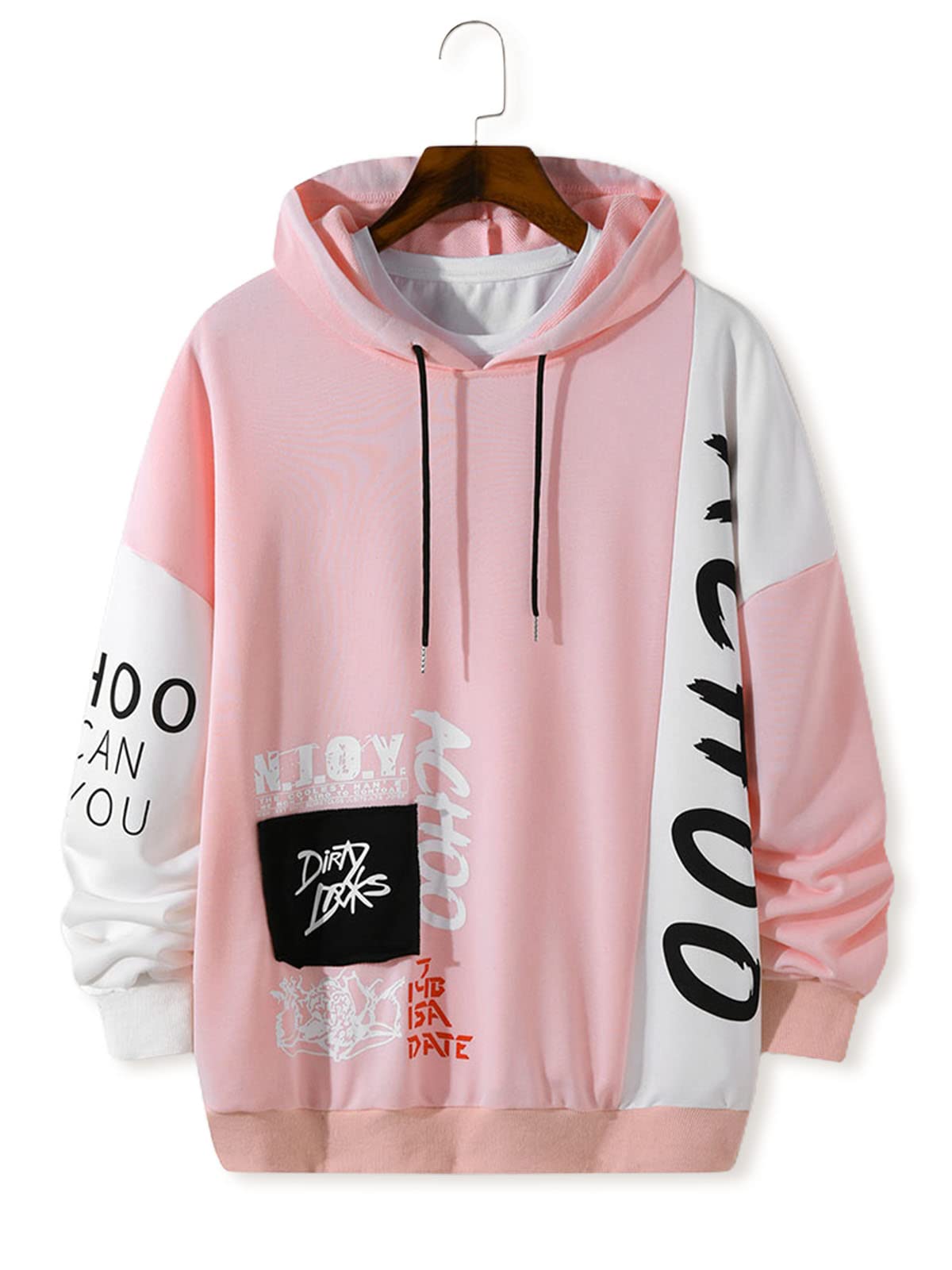 Sponsored Ad – KOYYE Mens Casual Hoodies Hip Hop Sweatshirts Long Sleeve Streetwear Dance Patchwork Oversized Pullover Pri...