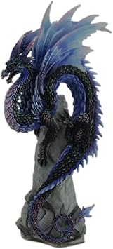 Veronese Design Andrew Bill Sapphire Sentinel Hand Painted Blue Dragon Statue