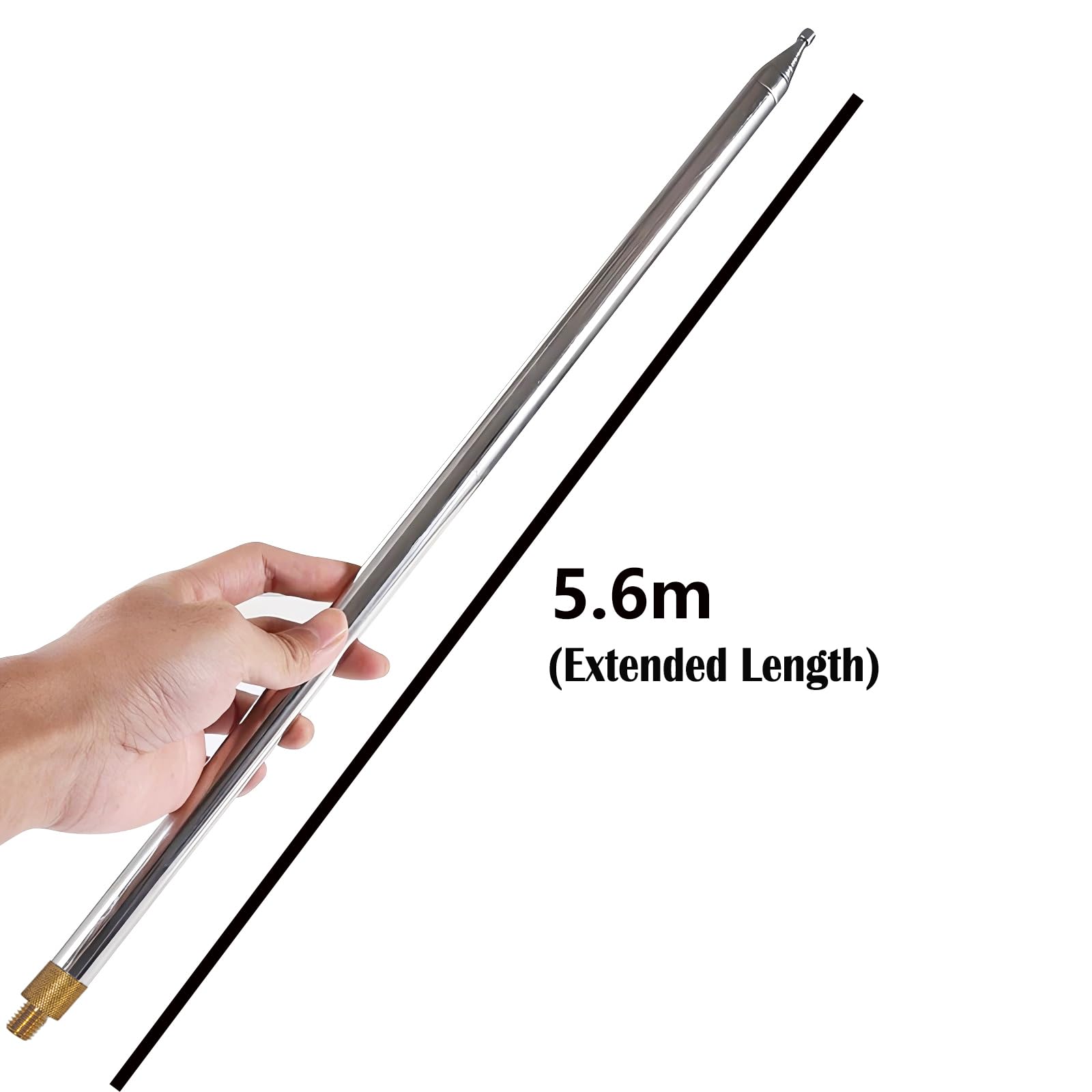 GOOZEEZOO 5.6m Telescopic Whip Antenna Rod M10 Thread for JPC Antenna