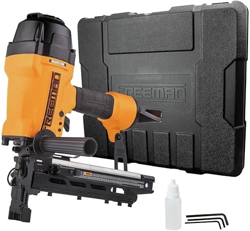 Freeman G2FS9 - Grapadora neumática de 2 generación de calibre 9 de 2 pulgadas con funda, mango en T, gancho de cinturón de metal ajustable y