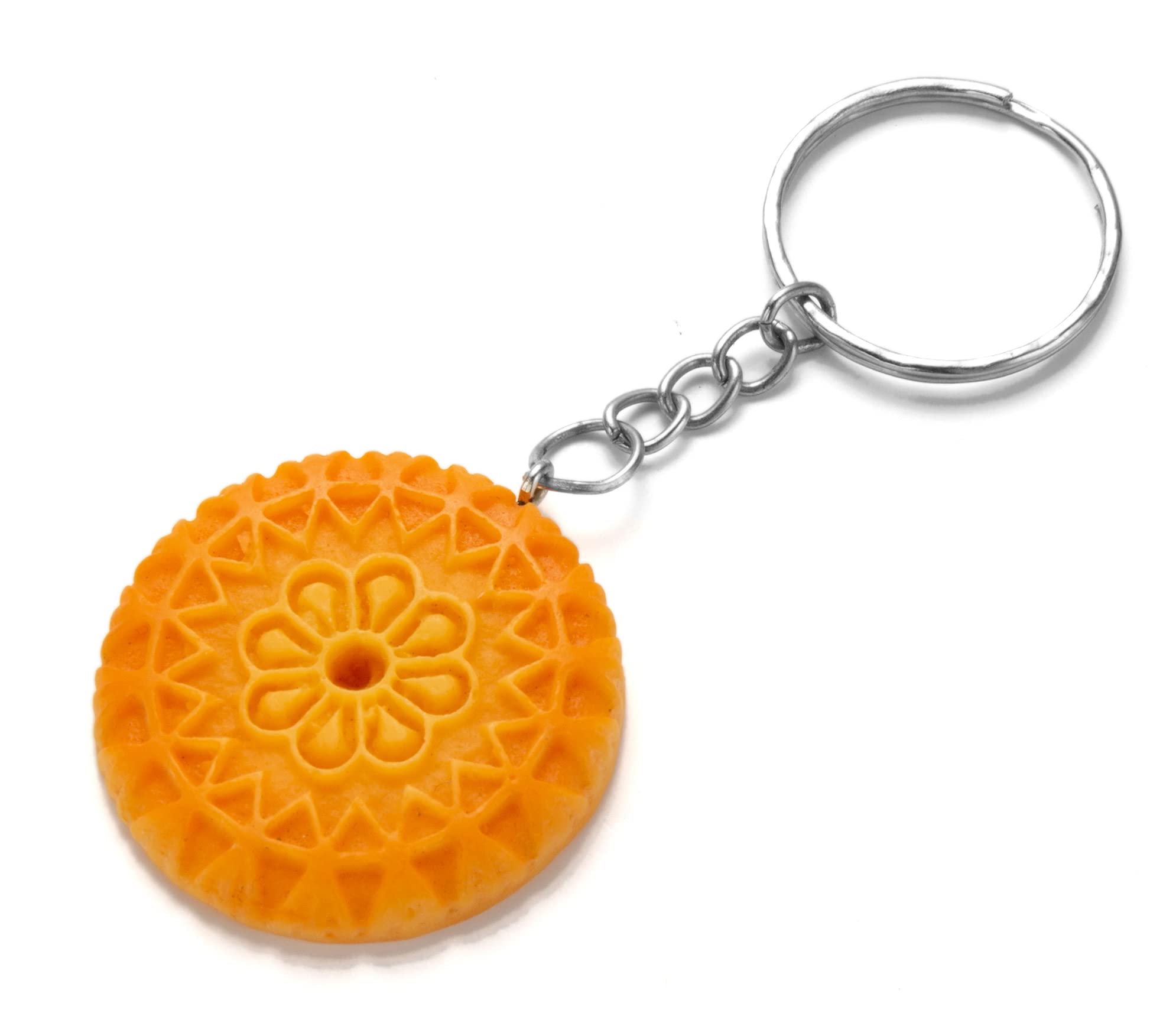 Unisex Brown Keyring /Novelty Keychain - Little Round Biscuit