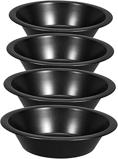 GLEAVI 4pcs Mini Tart Pans Nonstick Round Quiche Molds for Baking Tarts Small Cakes and Pies Versatile Metal Bakeware for Oven and Air Fryer