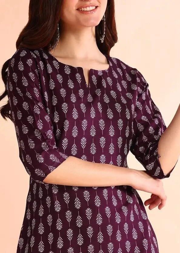 Image of Women's Short Kurti in Multicolor Rayon Cotton Blend | Ladies Ethnic Tunic | Office