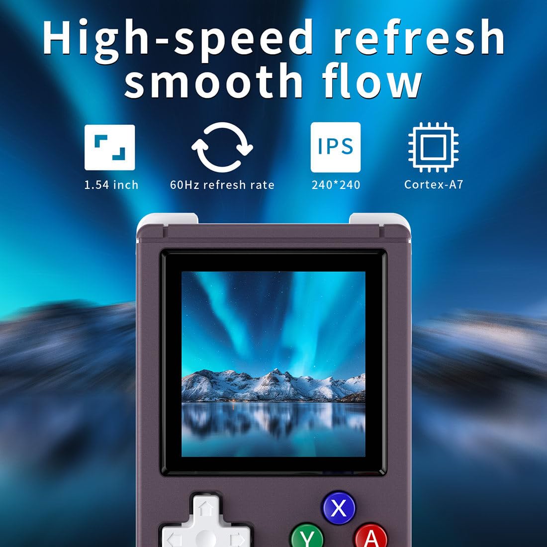 KANBUN RG Nano mini przenośna konsola do gier z 5000 grami, przenośna konsola do gier 64 GB z brelokiem, 1,5" IPS Full Fit Screen ręczna maszyna do gier MP3 w stylu retro do wielu emulatorów