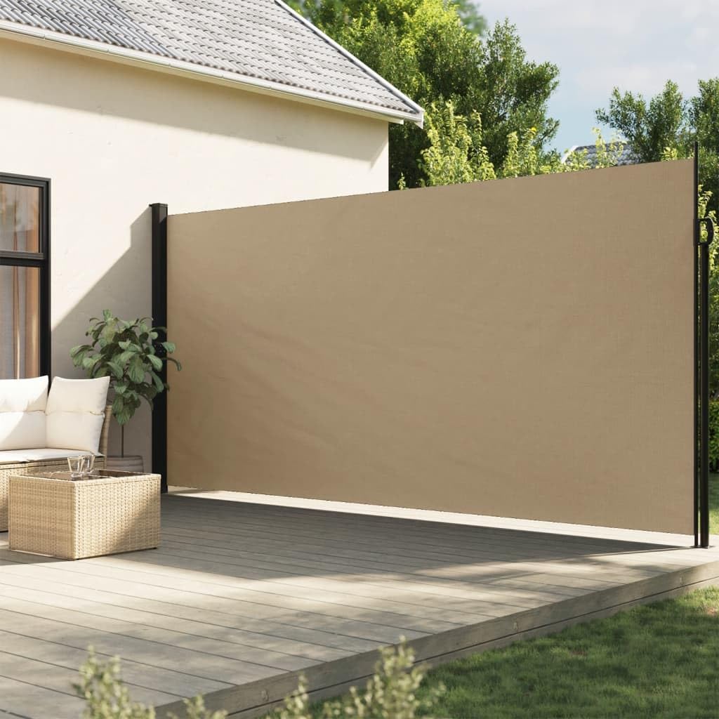 Tenda Da Sole Laterale Retrattile VidaXL 200x500 Cm - Beige, Poliestere Con Rivestimento PU, Per Balcone E Giardino - Foto 5