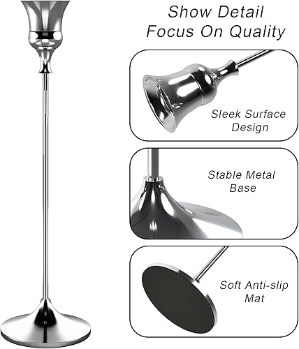Miniatura 2 de Portavelas plateados, 6 paquetes de portavelas cónico para candelabros, decoración para decoración del hogar