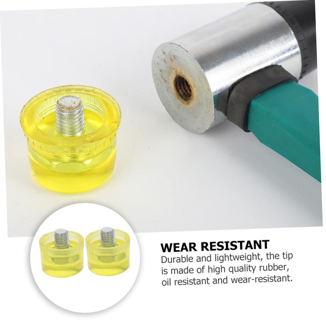 KONTONTY 4 Pcs Rubber Hammer Damaged Hammer Head Replacement Mallet Hammer Replacement Tip Hammer Replacement Hammer Head Hammers Hammer Tip Mallet Tip Replacement Mallet Heads Yellow