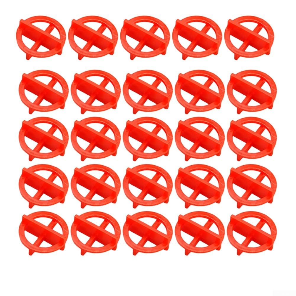 Sistema di livellamento per piastrelle in plastica, 100 pezzi, distanziatori, clip, cunei che supportano l'allineamento di precisione di piastrelle in porcellana, granito e marmo (rosso, 2 mm)