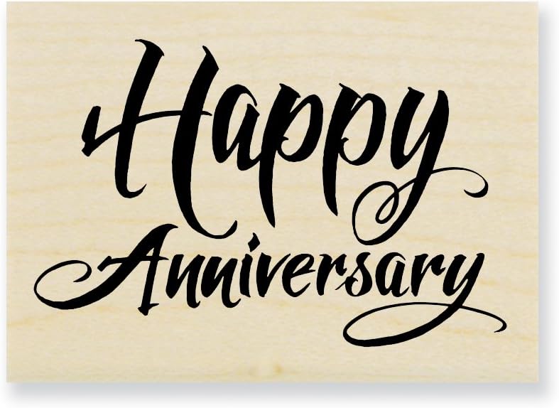 Penned Anniversary Rubber Stamp