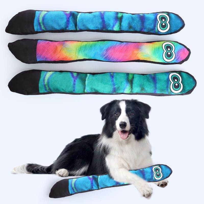 JOME Giocattolo per Cani con Suono – Serpente di Peluche 60 cm – Interattivo e Resistente con Carta Frusciante – Gioco da Masticare per Cani di Tutte le Taglie