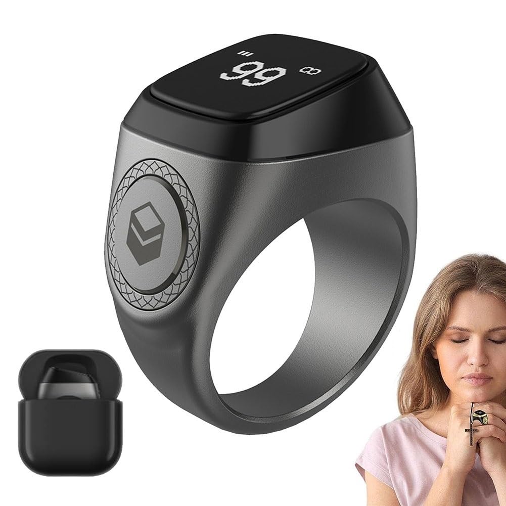 Anneau Smart Tasbih avec compteur de prière vibrant et écran OLED pour les rituels musulmans