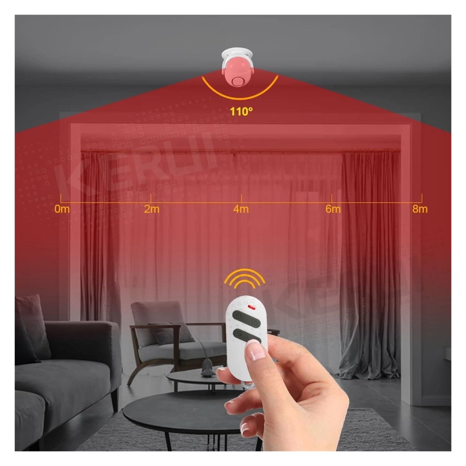 Wifi Smart Home Security di allarme 120dB Funziona con RF433 Rilevatore PIR Sensore porta Smart Life App Antifurto(KIT 7)