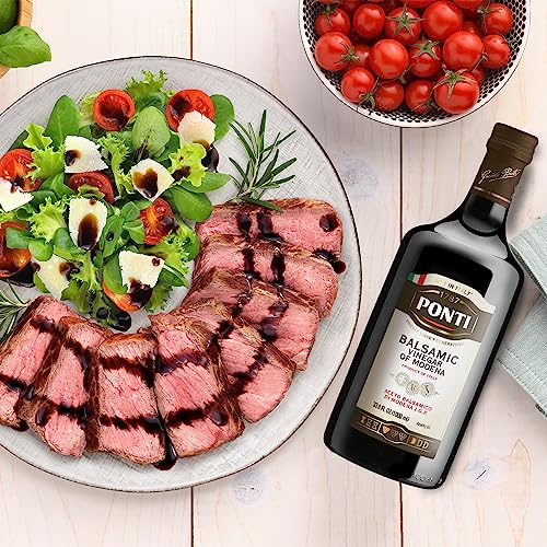 1787 PONTI Balsamic Vinegar of Modena - Excellent Addition to Homemade Vinaigrettes - Excellent Touch of Flavor to Egg Dishes, Seafood and Meat - Perfect for Dressings and Marinades - 33.8 Fl.Oz