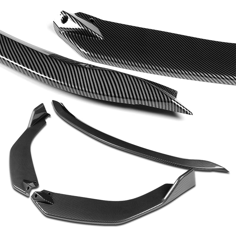 HYPERSPEED Front Bumper Spoiler Lip 3PCS ABS TS-Style Fit for 2019 2020 2021 2022 Toyota Corolla SE Hatchback, Car Mods Accessories Replacement Assembly, Air Chin Body Kit Splitter (Carbon Look)