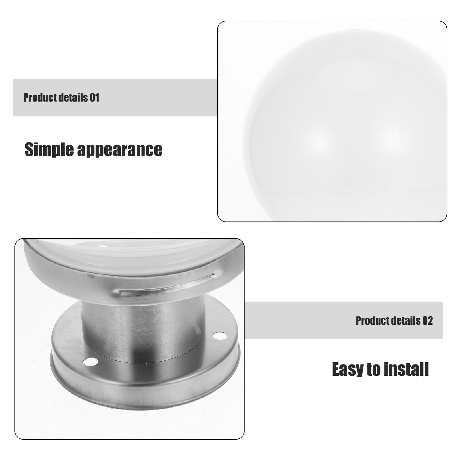 WOONEKY Lampada da Esterno Sfera Luminosa in Acrilico con Base in Acciaio Inossidabile Lampione da Giardino per Recinzioni Patio e Terrazze Installazione Facile Illuminazione Decorativa