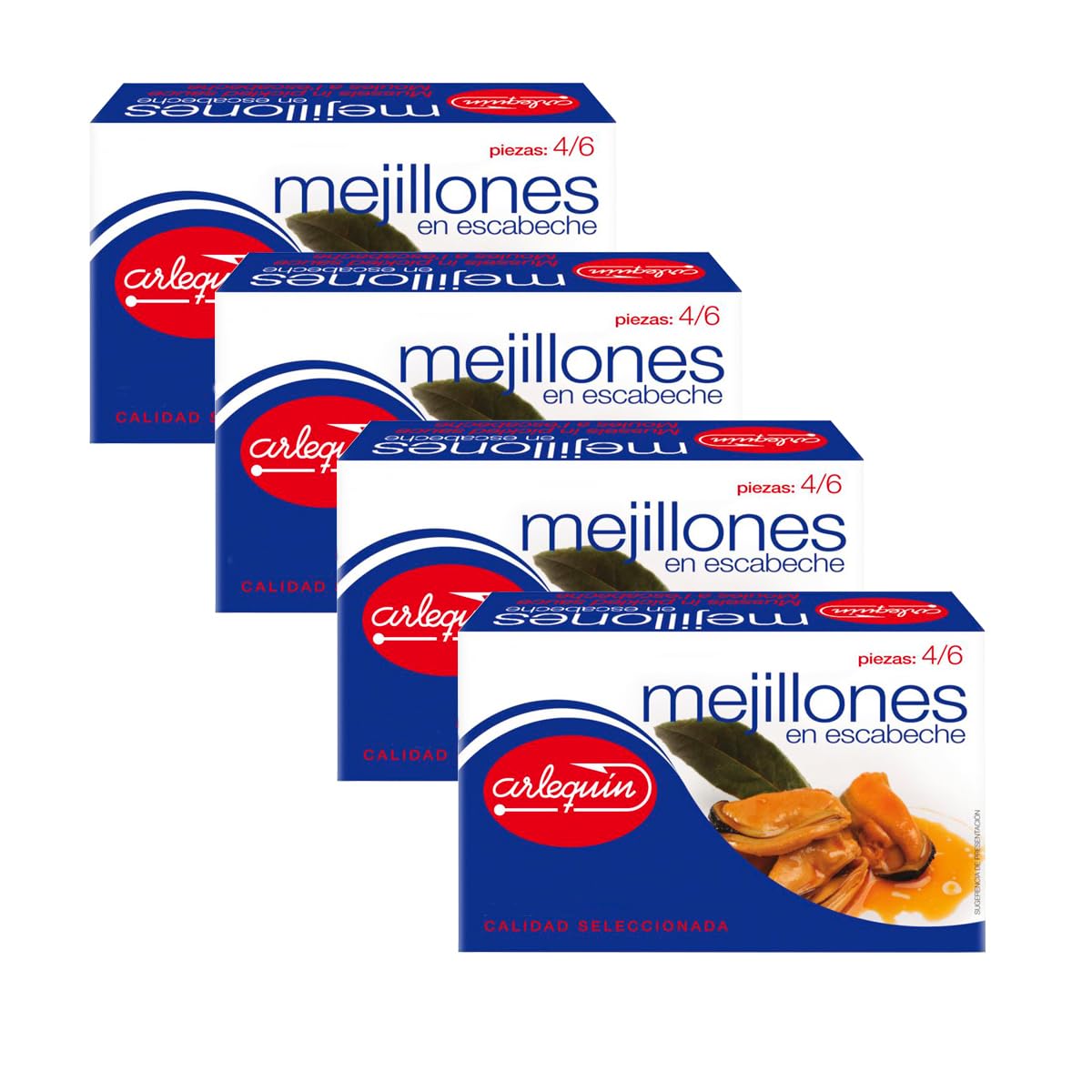 ARLEQUIN Mejillón en Escabeche Gigante Pack 4 Latas 120 grs 480 grs