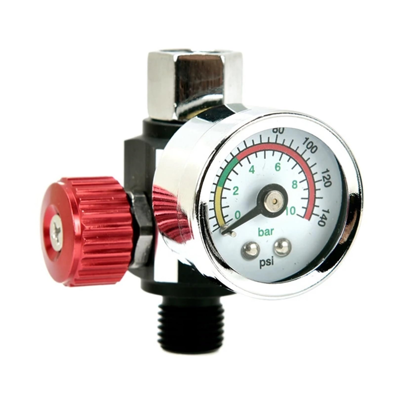 Regolazione della pressione pneumatica Valvola regolatrice del compressore d'aria con manometro, for un controllo preciso negli utensili pneumatici/aerostatici(Red)