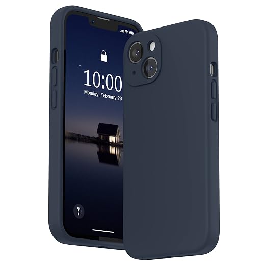 TRUEUPGRADE for iPhone 13 Liquid Silicone Gel Rubber Bumper Case with Soft Microfiber Lining Cushion Slim Hard Shell Shockproof Protective Cover for iPhone13 (Blue)
