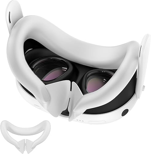 VR Face Cover for Quest 3 Headset, Silicone Face Pad Face Cushion Compatible with Quest 3 Face Cover Skin Accessories (Gray)