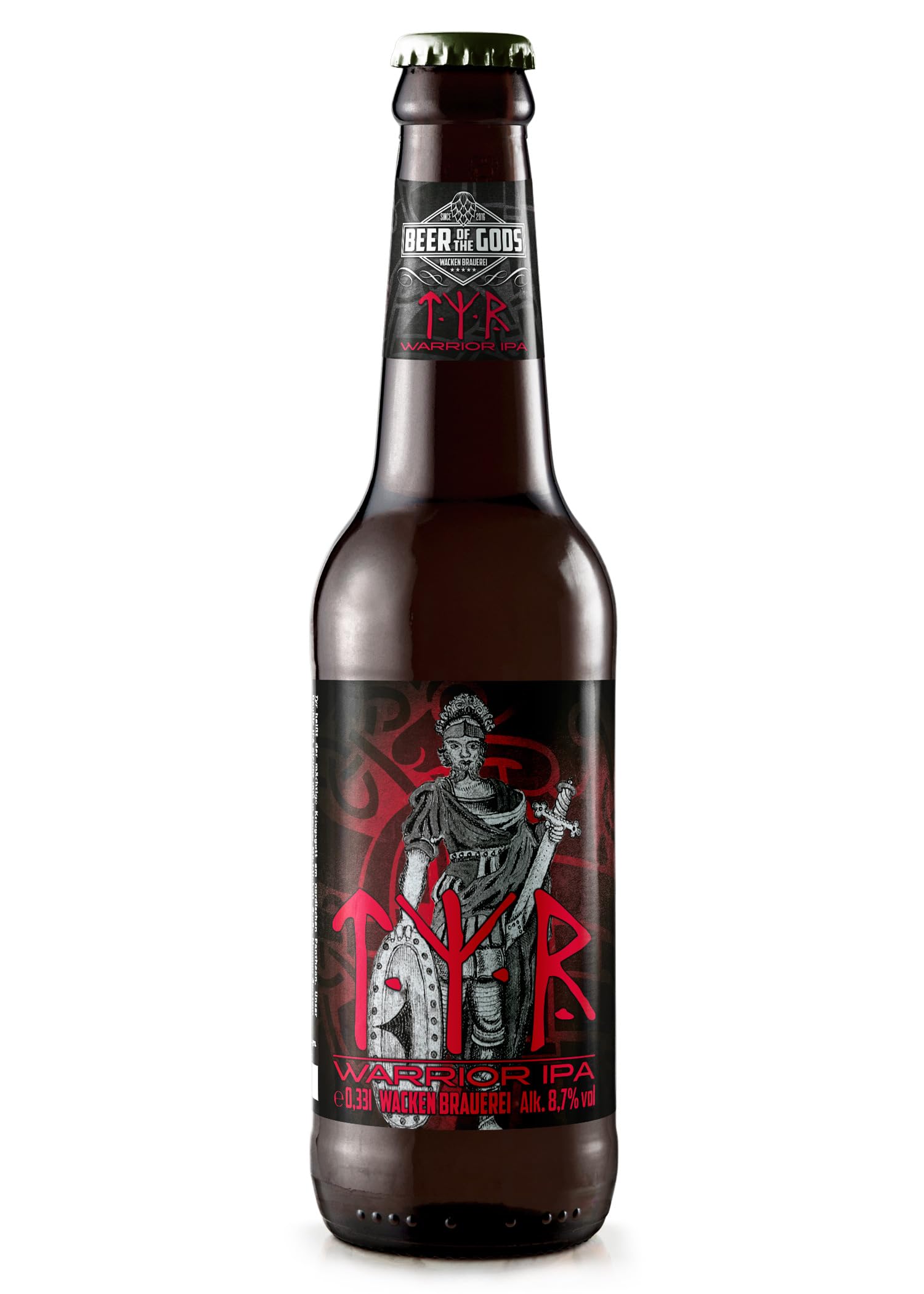 Wacken Brauerei Tyr - Pack de cervezas caseras - 20 botellas de 0,33 l de cerveza IPA de los guerreros - La cerveza de los dioses - Ganadora del World Beer Award