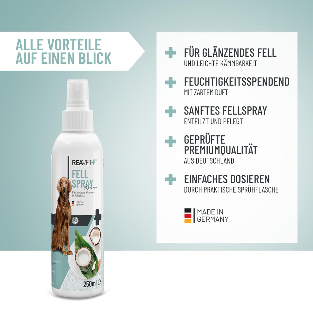 ReaVET Cuidado spray de coco para perros 250 ml