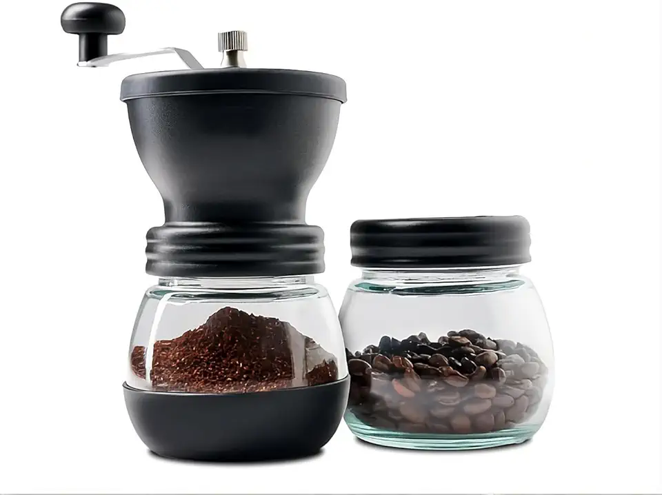 Moedor de Café Manual com Ajuste de Moagem e Reservatório para Grãos cor Preto