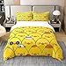 Erosebridal Cute Duck 100% Cotton Duvet Cover Twin,Cartoon Yellow Duck Bedding Set for Kids Boys Girls,Lovely Yellow Chicken Comforter Cover,Farmhouse Animal Bed Sets with 1 Pillowcase Skin Friendly