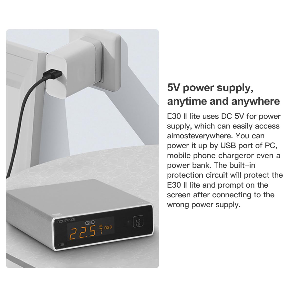 Topping E30II Lite USB DAC: AK4493S XMOS XU208 DSD512 PCM32bit/768kHz DAC, ingresso USB/OPT/COAX Convertitore D/A HiFi Audio Preamp DAC (Nero)