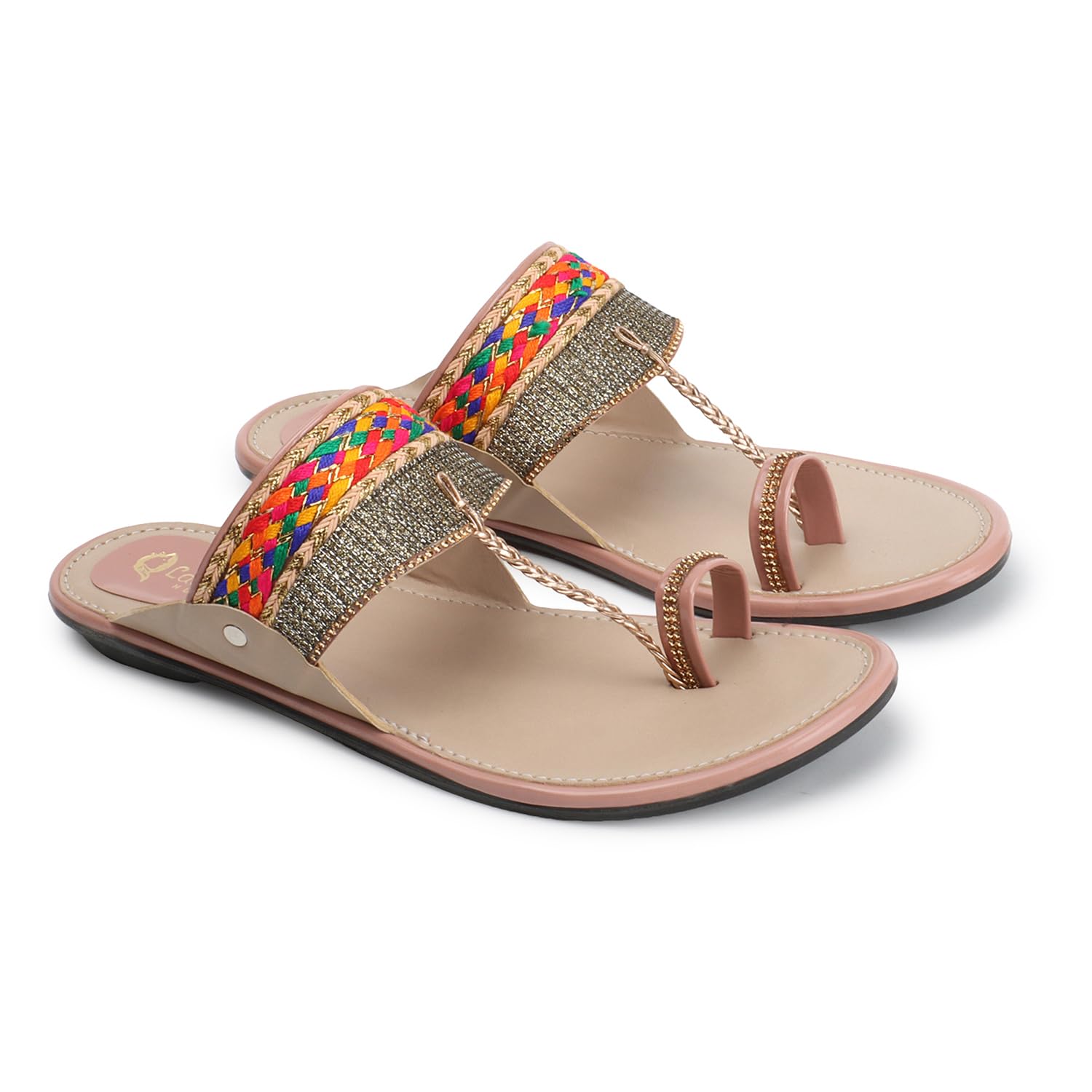 ladies hub Kolhapuri Chappal for Women Stylish Flat, Ethnic Slippers and Fashion Sandals Girls-picture-22