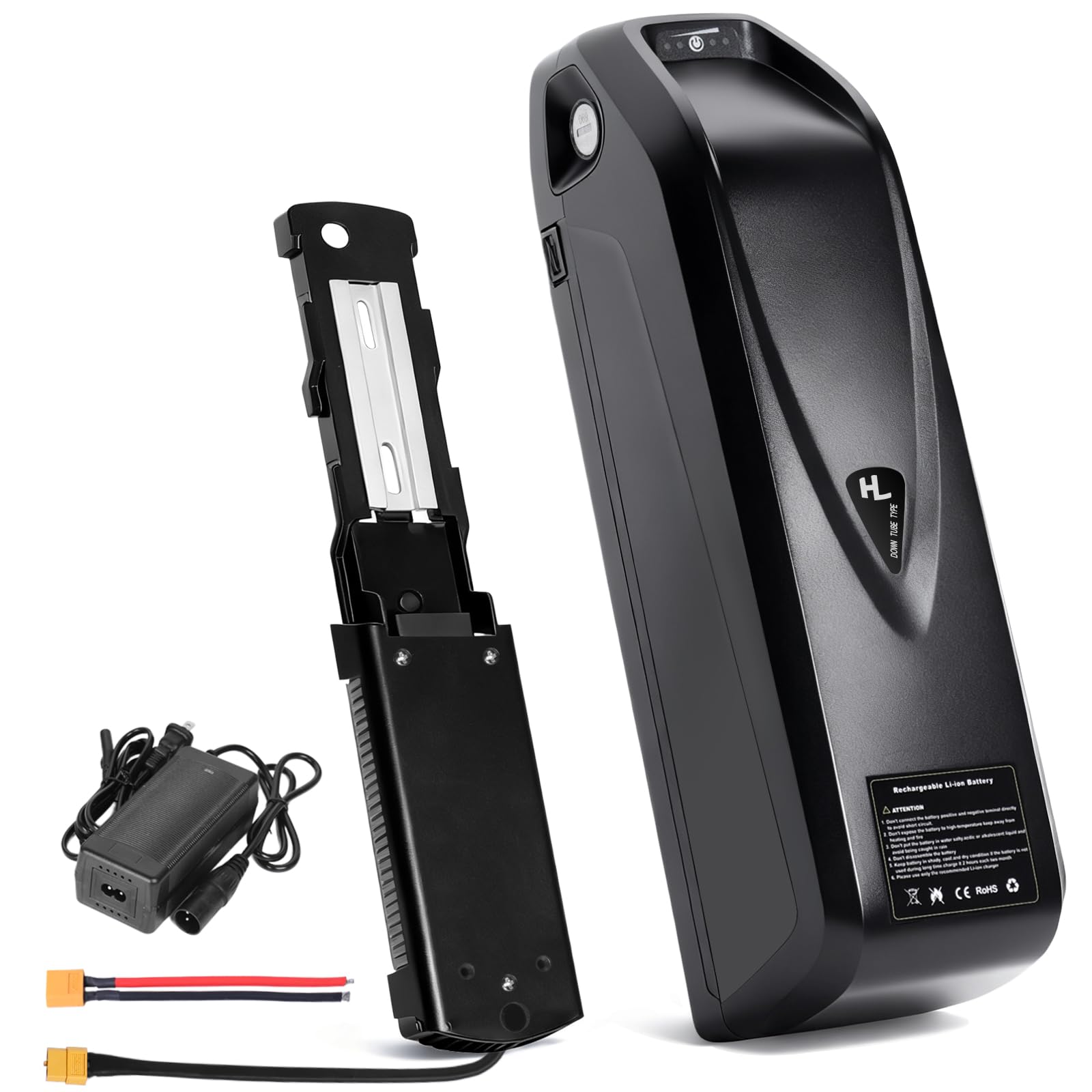 48V 20AH E-Bike Battery, 13Ah/16Ah/20Ah Lithium Battery Pack with 40A BMS for Electric Bicycles,E-Motorcycles (100W-1800W) Motor, XT60 Connector, USB Port and Base (48V20AH)