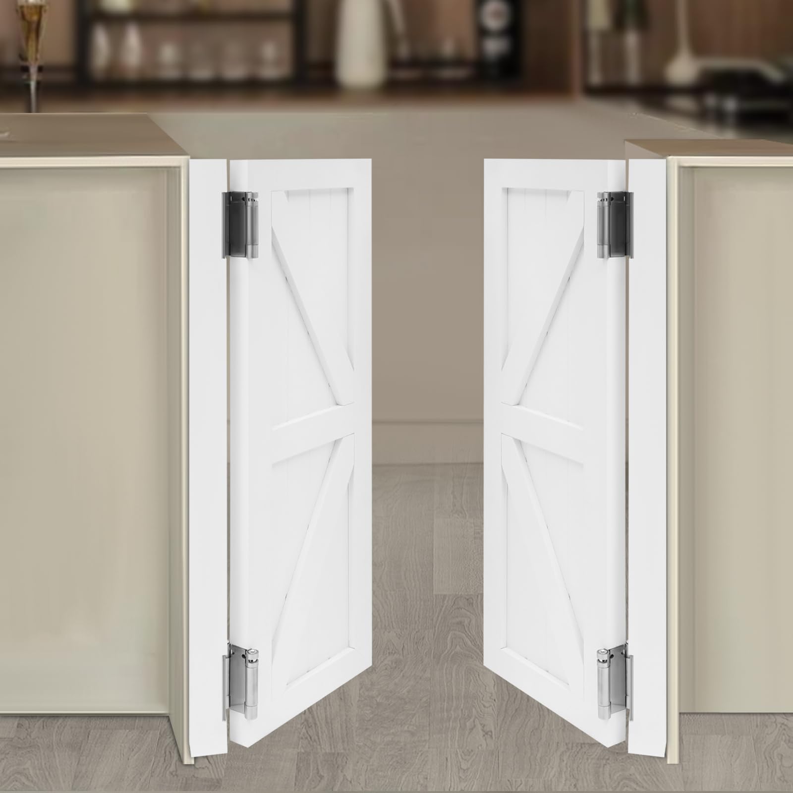 Porta a battente in legno di pino con motivo simmetrico, adatta per ingresso cucina, soggiorno, ufficio (bianco, 90 x 70 cm)