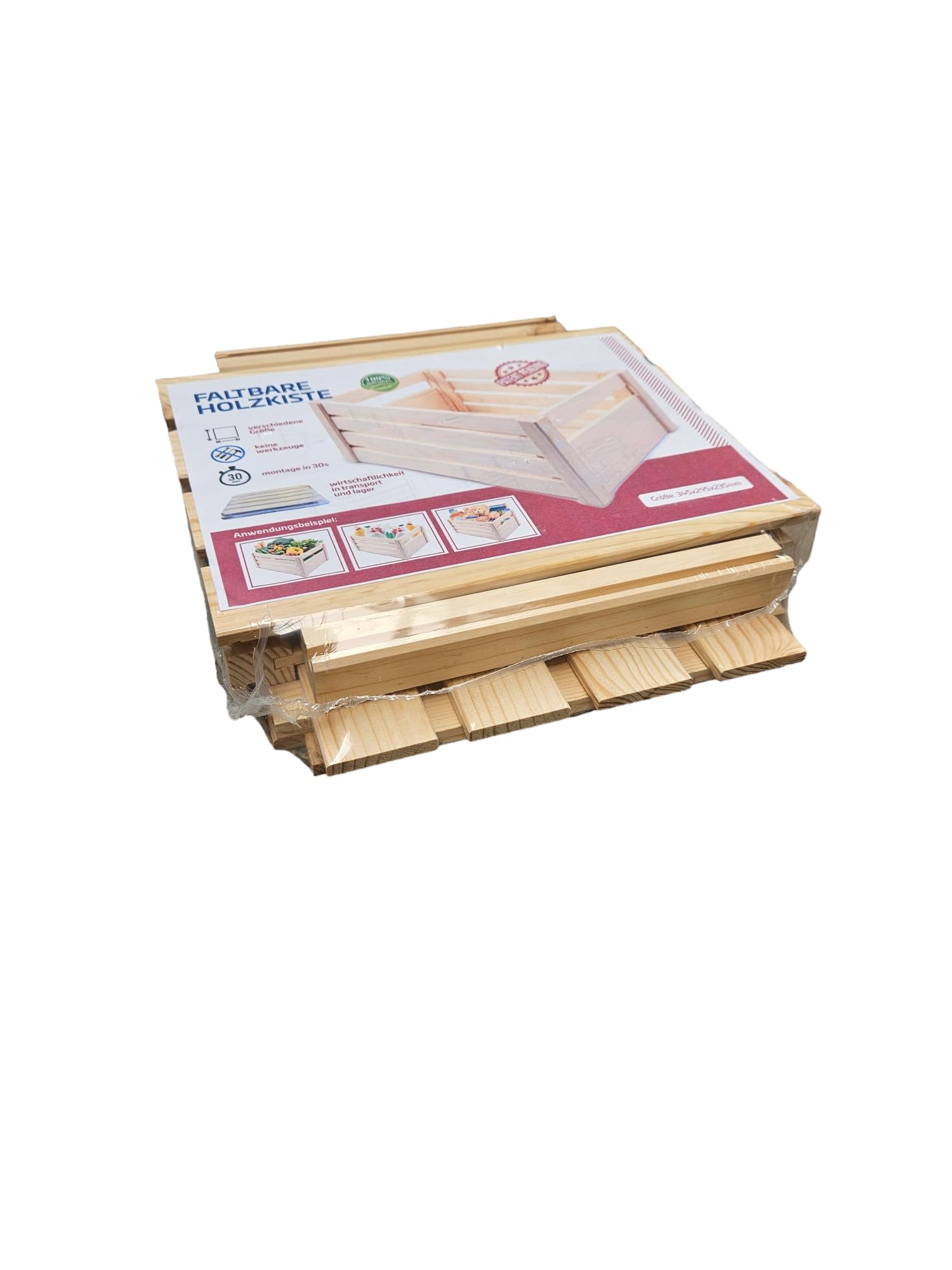 Teramico Scatole in legno vintage 40 x 30 x 25 cm fiammate set