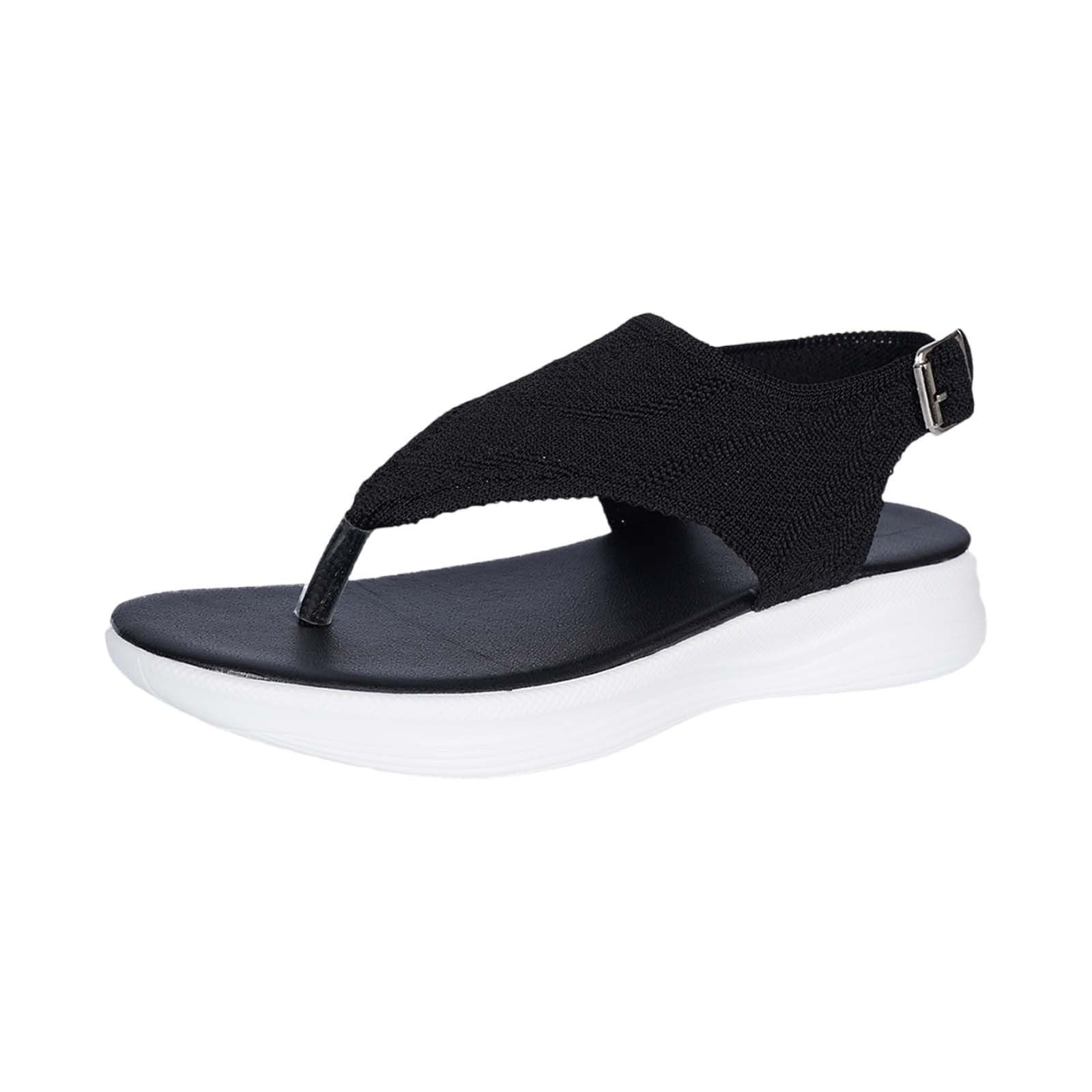 Sandales Plates Femme été – Confort Orthopédique, Semelle Antidérapante, Style Boho Décontracté