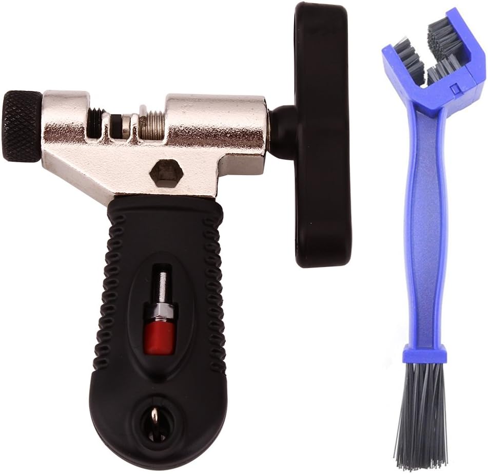 Bike Bicycle Cycle Repair Chain Rivet Tool Breaker Splitter Remover Tool+Brush