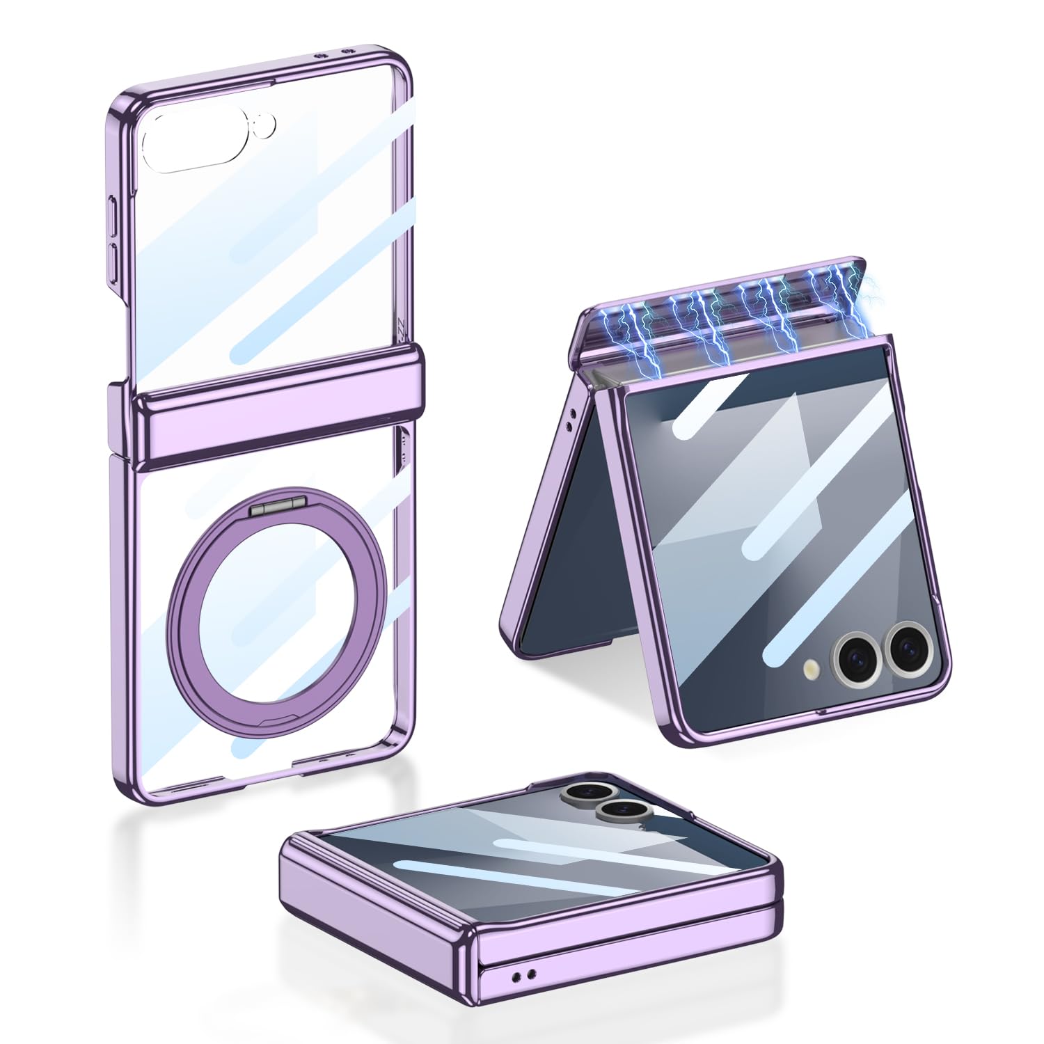 Amazon.co.jp: Galaxy Z Flip7 SC-55F SCG35 ケース クリア 360°回転