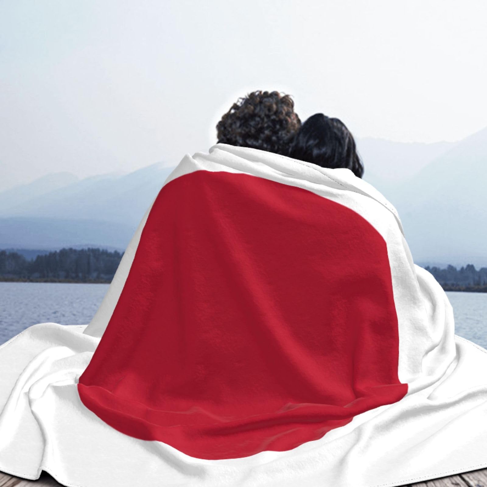 Manta de viaje portátil de 80 x 60 pulgadas, suave, resistente a las arrugas, plegable, exquisito estampado de bandera japonesa