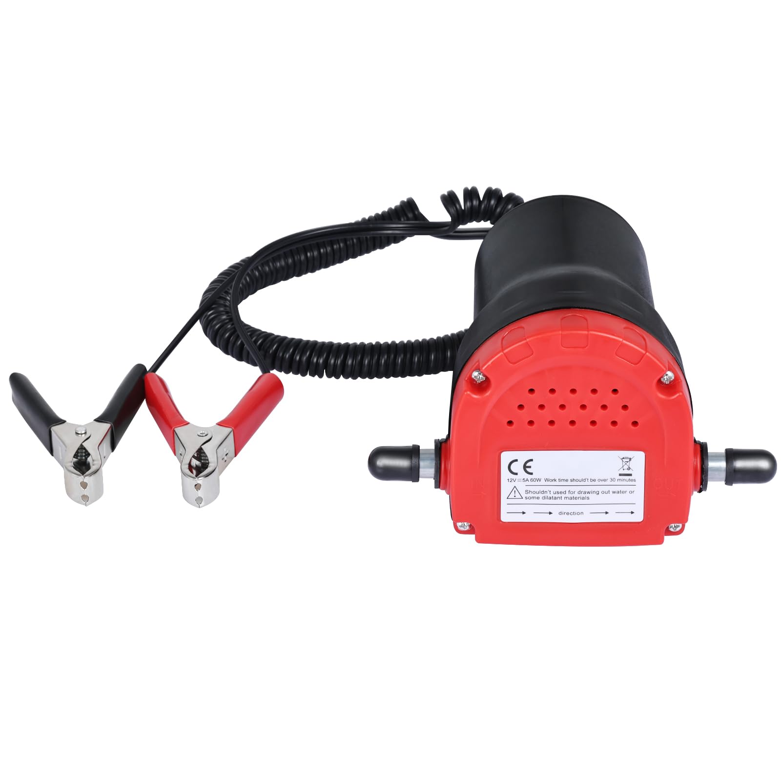 BOOMSTART Pompa do wymiany oleju ekstraktor 12 V 60 W diesel płyn scavenge siła ssąca pompa do przepompowywania paliwa z rurami do łodzi, węży, ciężarówek, RV, ATV (czerwona)