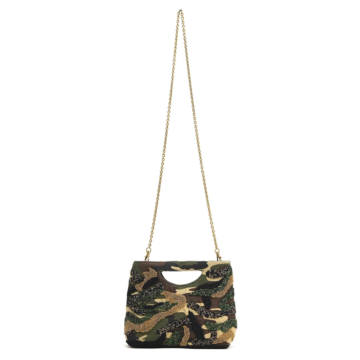 Gold Foil Printed Crossbody Bag | Womens Embroidered Black Shoulder Bag | Gold Foil Printed Ladies Purse-image-7