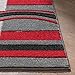 Well Woven Echo Shapes & Circles Red/Grey Modern Geometric Comfy Casual Hand Carved Runner Rug (2'x7') Easy to Clean Stain Fade Resistant Shed Free Abstract Contemporary Thick Soft Plush Living Room
