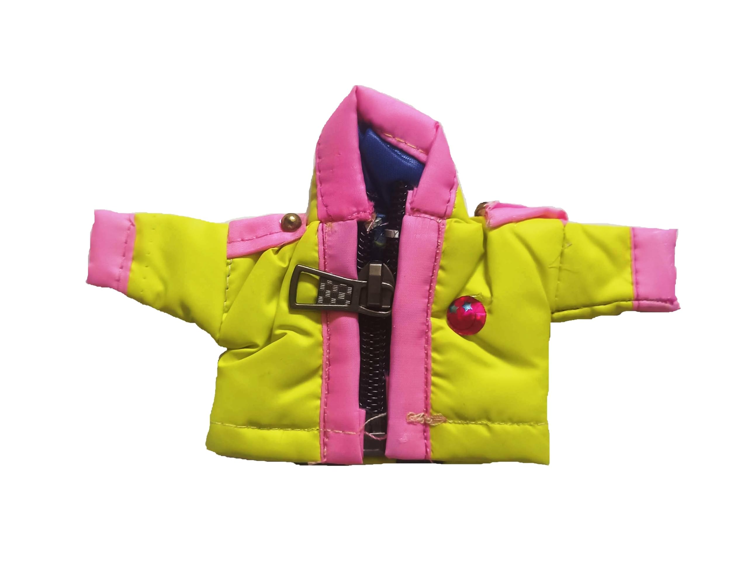 HandmadeHandmade Fluorescent Green Bal Krishna Winter Woolen Jacket With Cap Dress and Ornaments for 1 To 3 Inches Laddu Gopal Idol Poshak/kanha ji Dress Fluorescent Green 4JA17