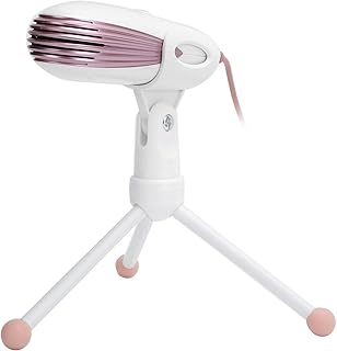 Zunate USB Microphone with Desktop Tripod, Professional Studio PC Mic for Phone/Laptop, 3.5mm Audio Condenser Recording Microphone for Gaming/Streaming/Podcast/Chatting/Skype(pink)