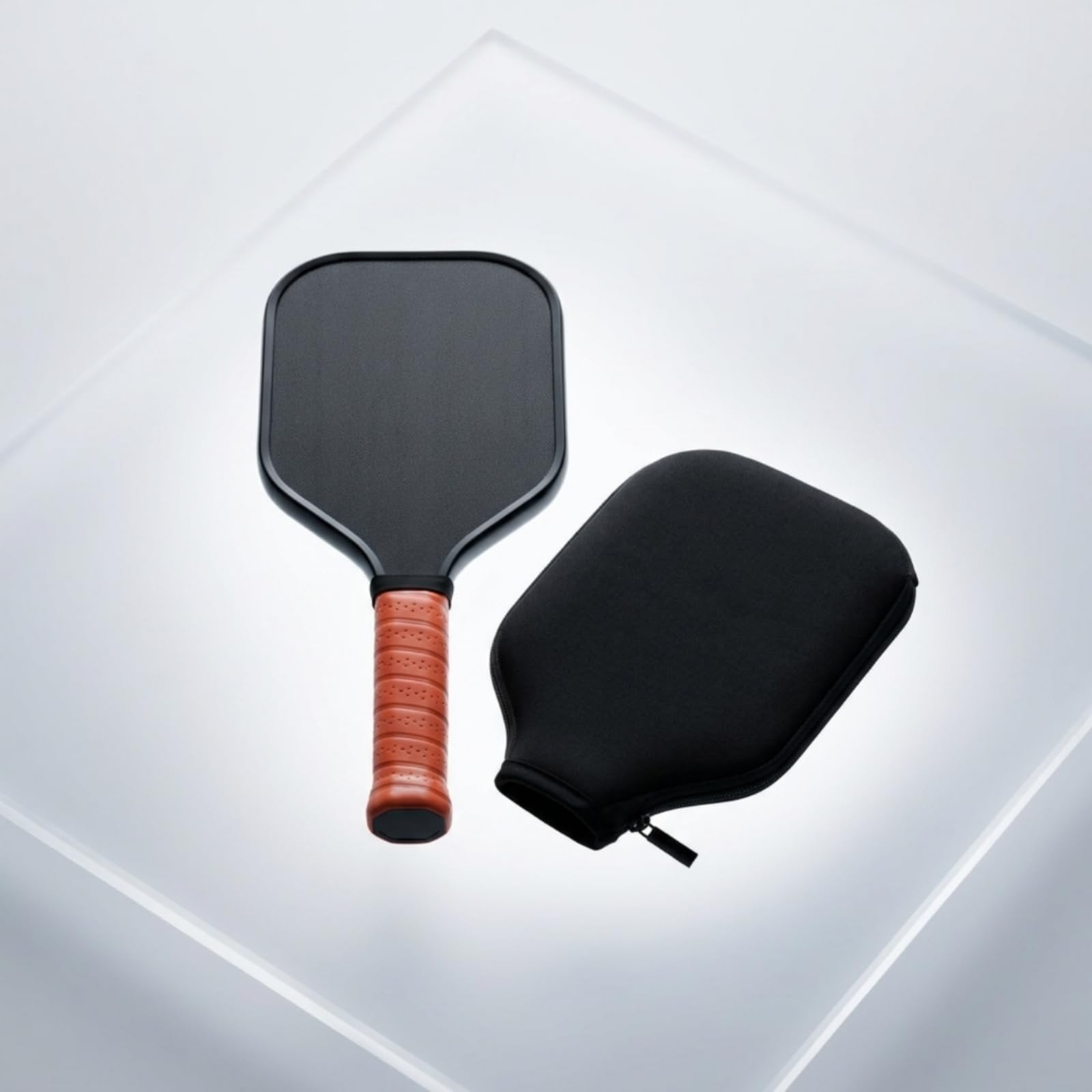 Ausgewogen Pickleball-Trainingsschläger | Matt, stoßdämpfend, Pickleball-Schläger mit Hülle, für Sportplatz