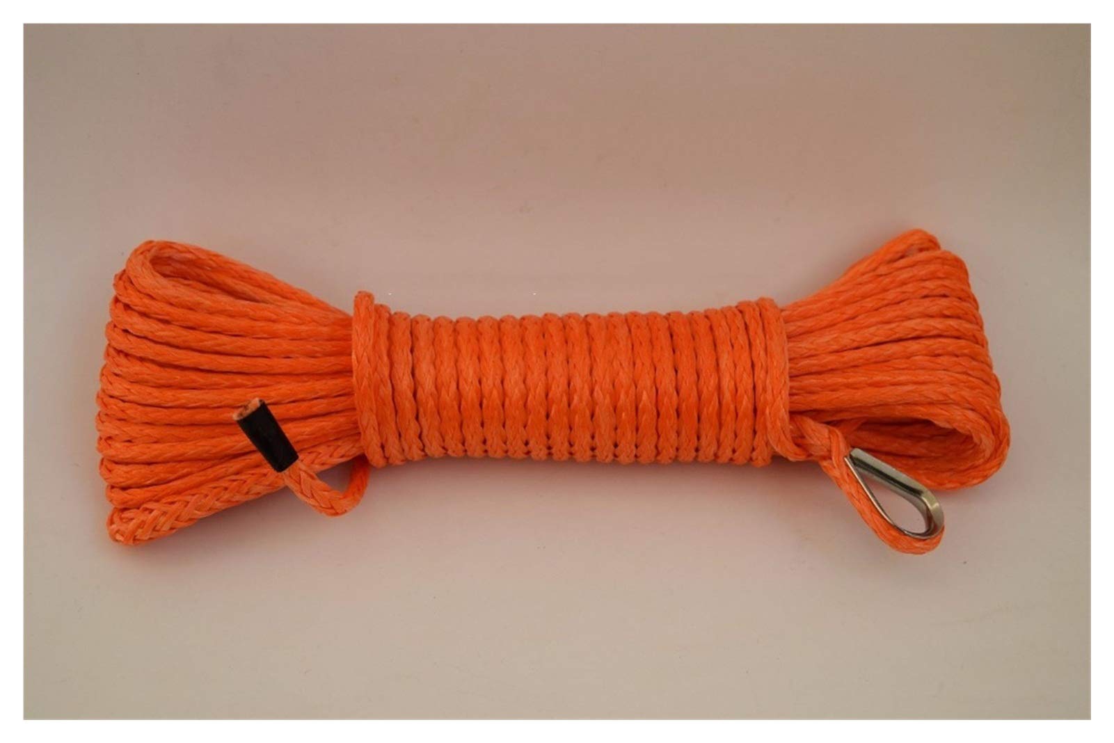 Winch Rope, Orange 4mm*15m ATV Winch Line,Synthetic Rope,Tow Car, Cable,UHMWPE